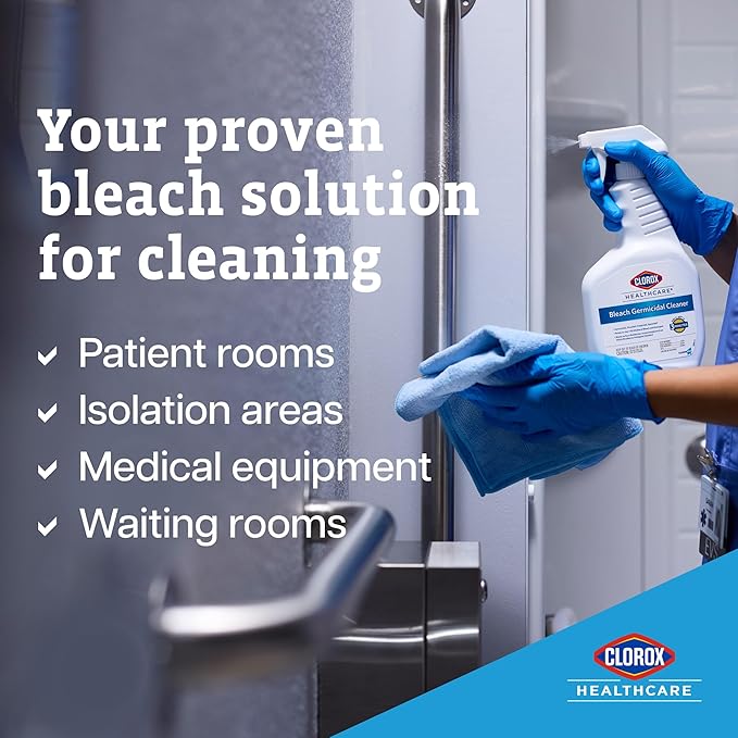 Clorox Healthcare Bleach Germicidal Cleaner Refill, 128 Fluid Ounces, Pack of 4 (Package May Vary)