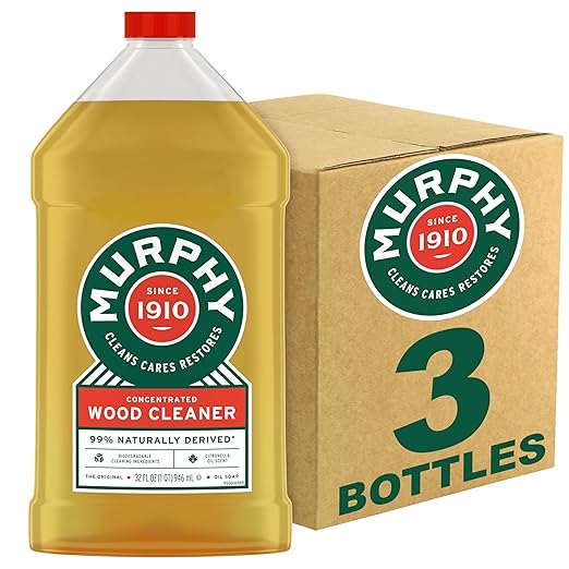 Murphy Oil Soap Concentrated Formula, Wood Cleaner, No-Rinse Floor Cleaner, Citronella Oil Scent, 32 fl oz Bottle (3 Pack)