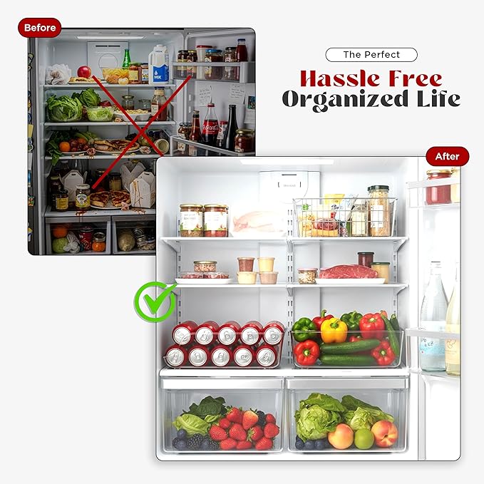 Utopia Kitchen Soda Can Organizer and Dispenser for Refrigerator/Pantry - Durable Can Storage Organizer Fridge & Kitchen Organization - (Clear, Set of 2)