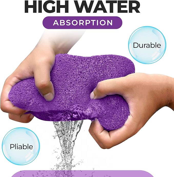 Multi-Purpose Sponges for Cleaning - Purple 4 Pack, Large Sponges for Car Washing, Tile & Grout, All Purpose Cleaning