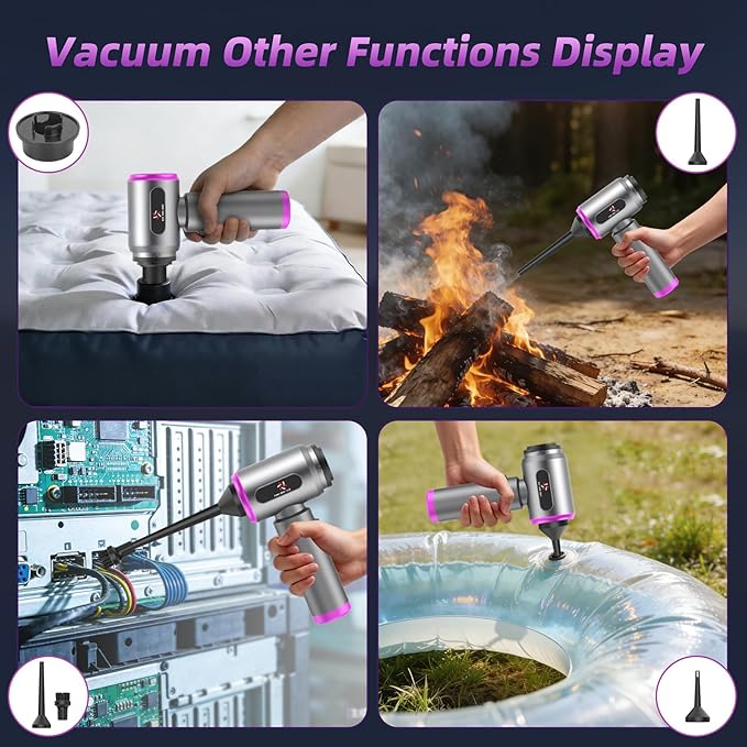 Mini Vacuum Cleaner, 2 in 1 25000PA Brushless Car Vacuum &250000RPM Air Duster 9000mAh Battery Air Blower Wireless Handheld Vacuum for Car,Office and Home