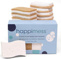happimess WPE2000A-12SET Natural Plant Based Non-Scratch Sisal Hemp/Cellulose Scrubbing Dish Sponge, Cleaning Sponge for Dishes, Bathroom, Household, Beige/White (Set of 12)