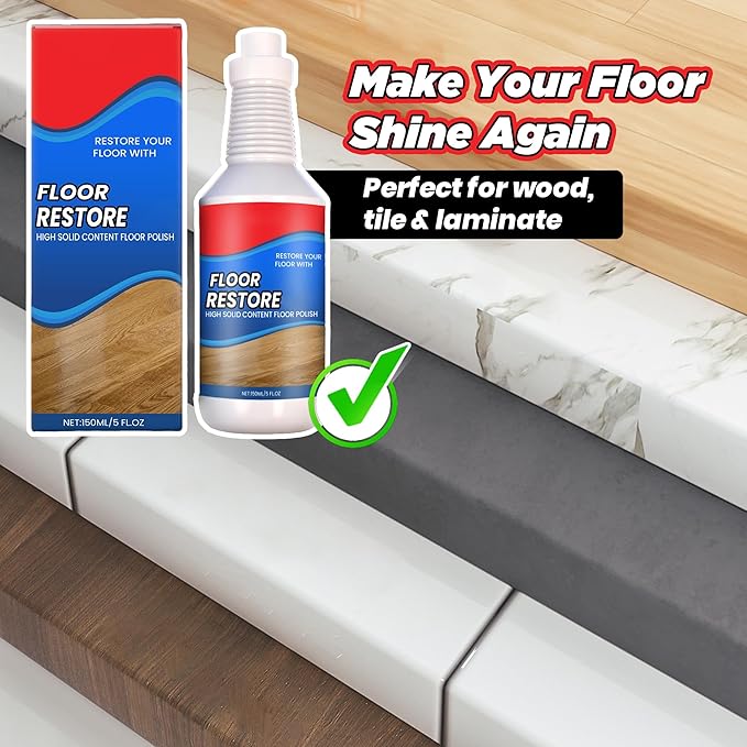 Floor Restore for Wood Floors: Floor Clean Restorer & Polish for Tile, Shine Wood, Laminate, Vinyl, Bamboo - Quick-Drying Flooring Protection Agent (3, 150 ml)