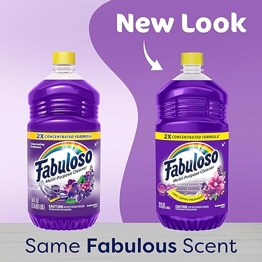 Fabuloso 2X Multi-Purpose Cleaner, No Rinse Floor Cleaner, Long-Lasting Freshness, Lavender Scent, 56 fl oz