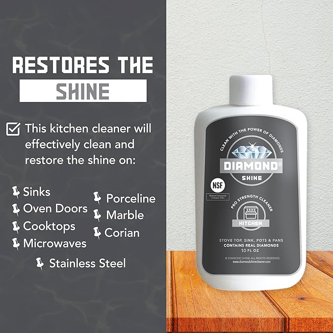 Diamond Shine Ultimate Cooktop Cleaner Combo Pack Smooth Top, Range Top, Ceramic, Electric, Gas, Induction