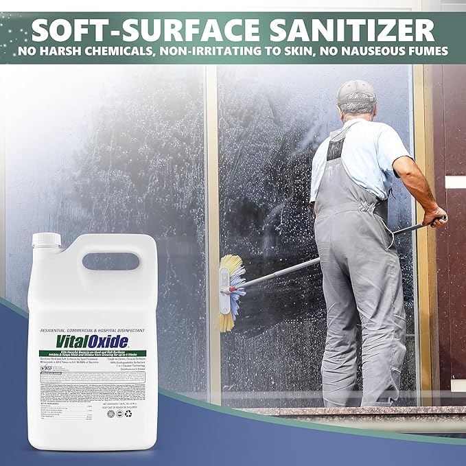Vital Oxide Disinfectant, Deodorizer, Cleaner, Food-Contact Sanitizer, Virucide – (EPA registration #82972-1) – Kills Mold & Mildew, Eliminates Odors -4 Gallon
