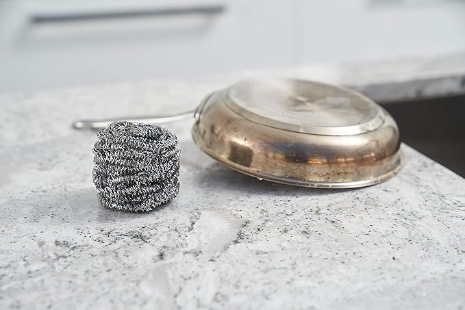 12 Pack 50g Stainless Steel Sponges, Steel Wool Scrubber, Scrubbing Scouring Pad for Pots, Pans and Ovens Great for Kitchen, Bathroom, Outdoors by EcoQuality