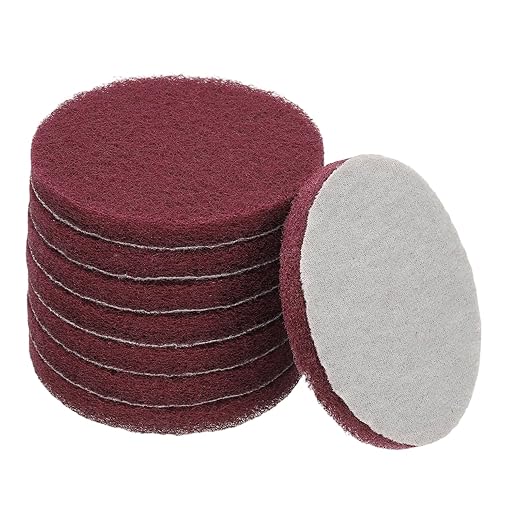 Power Scrub Pads, Scrubbing Pads 320 Grits Scouring Discs - Fitting for (Home Kitchen Cleaning - Drill Attachment - Scrubber Replacement) 8 Pcs & 4 Inch & Red