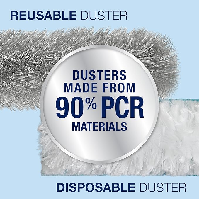 Bona High Performance Dusting System - 1 Extendable Handle, 3 Disposable Dusters, 1 Reusable Duster, & 1 Storage Bag - Extendable Dusting Kit