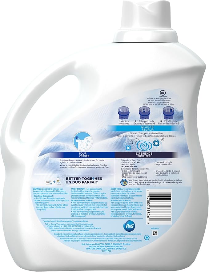 Downy Ultra Fabric Softener Free and Gentle Liquid 150 Loads, 129-Ounce