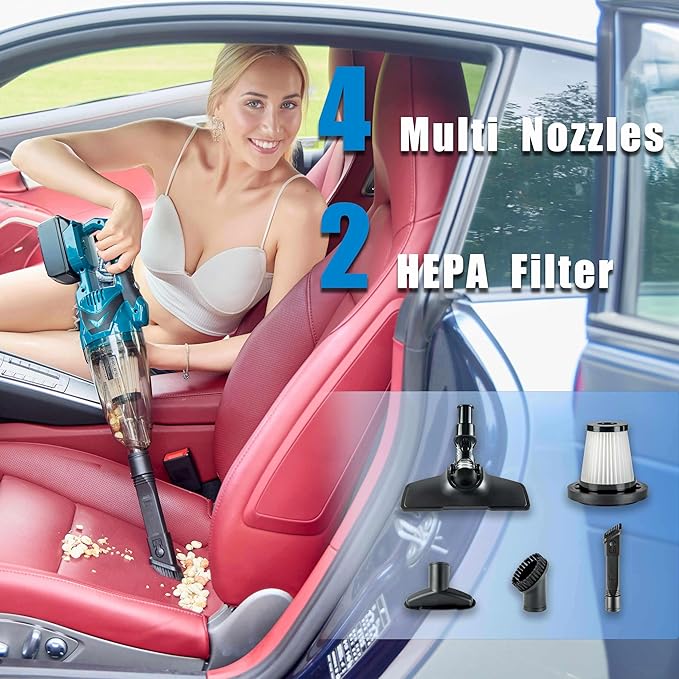 Cordless Handheld Vacuum Cleaner for Makita 18V Battery, EasyClean Wet Dry Use,Wireless Handheld Vacuum for Car,Home, Boat,Workshop, Pet Hair, Furniture Cleaning (Tool Only No Battery)