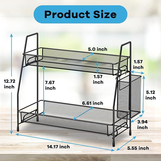 SPISPI Bathroom Organizer Countertop, Spice Rack Organizer for Cabinet,Bathroom Counter Organizer, Kitchen Countertop Organizer