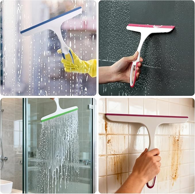6pcs Shower Squeegee for Glass Doors,Bathroom Squeegee for Cleaner,Window Cleaning Small Squeegees Door for Shower Doors Bathroom Window Car Glass