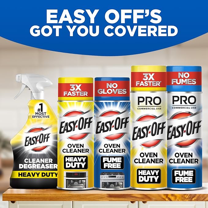 Easy-Off Fume Free PRO size Oven Cleaner Foam, Removes Grease & Burned-On Food, For Ovens, Air Fryers & More 24oz (2-count)