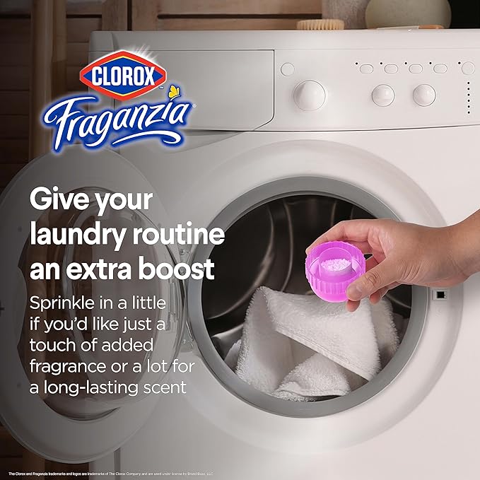 Clorox Fraganzia Laundry Scent Booster Crystals, In-Wash Fragrance Beads for Fresh-Smelling Clothes & Linens, Safe for All Fabrics & Colors, Easy-Pour Bottle, Spring Scent, 18 Oz, 2 Pack