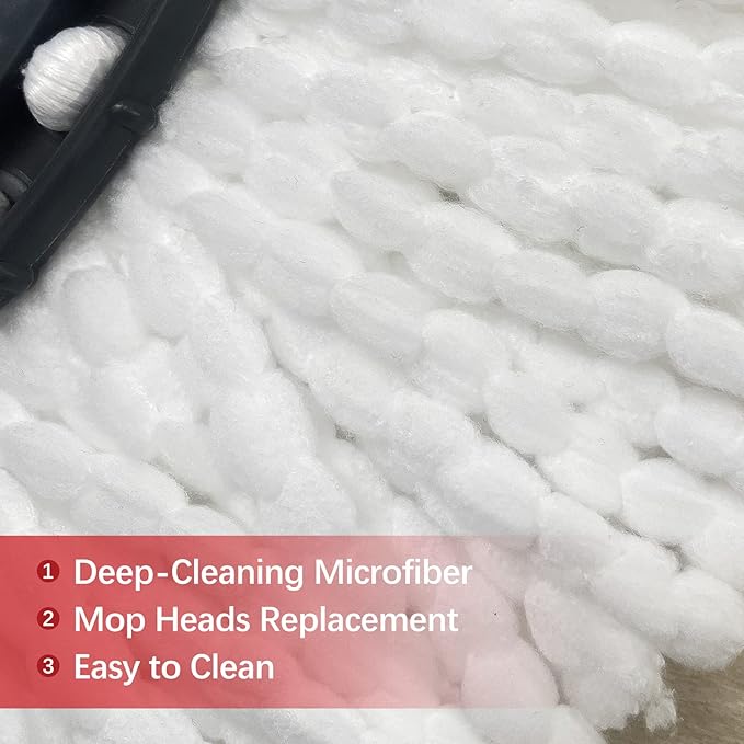 4 Pack Mop Replacement Heads Compatible with Ocedar Mops Replace Head EasyWring Spin Mop Heads Replacements - Includes 1 Rotating Mops Base, Microfiber Mop Refills, Easy Cleaning