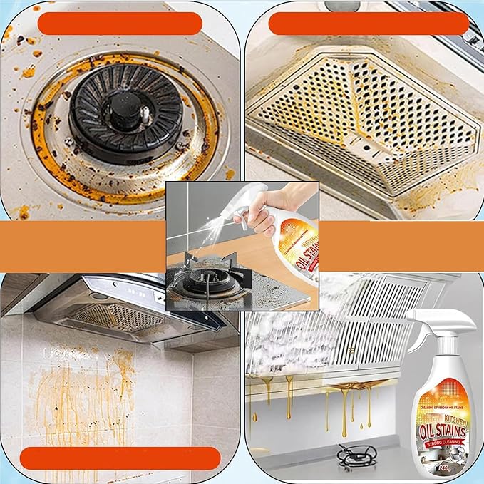 FIELL Heavy-Duty Kitchen Degreaser Foam Cleaner,Clean Kitchens Up Kitchen Oil Stains spray,Heavy Oil Stain Cleaner Kitchens,Multi Functiona Foam Cleaners Spray (1PC)