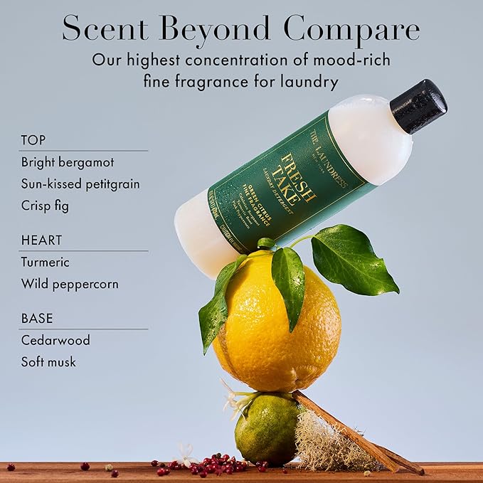 The Laundress Fresh Take Luxury Laundry Detergent, Long-Lasting Green Citrus Fragrance up to 7 Days of Scent, BioRadiance Enzyme Technology, Keep Clothes Vibrant for Longer, USDA Biobased, 15 Loads