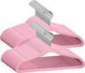 TechZoo 50 Premium Baby Velvet Hangers - 11.8 Inches Non-Slip & Ultra-Slim Baby Hangers for Space-Saving & Children Clothes - 360 Swivel Hook, Strong & Durable Infant & Toddler Clothes Hanger - Pink