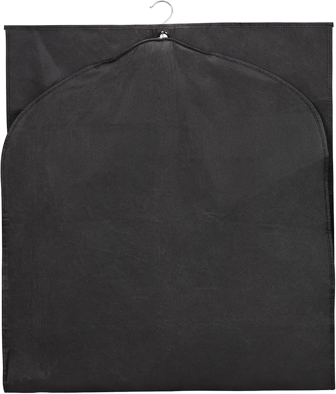 Syeeiex 60'' Garment Bags for Hanging Clothes(Set of 8), Dress Bags for Gown, Garment Bag for Dresses Long, Dress Garment Bag for Suit, Evening Dresses, Fur Coat, Long Dress Gown(Black)