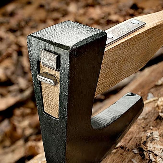 Hatchet Axe for Camping, Gardening, Survival, and Bushcraft - 13” Hand Axe Hatchet with High Carbon Steel Blade, White Oak Handle, and Split Leather Sheath - Camping Gear by Kings County Tools
