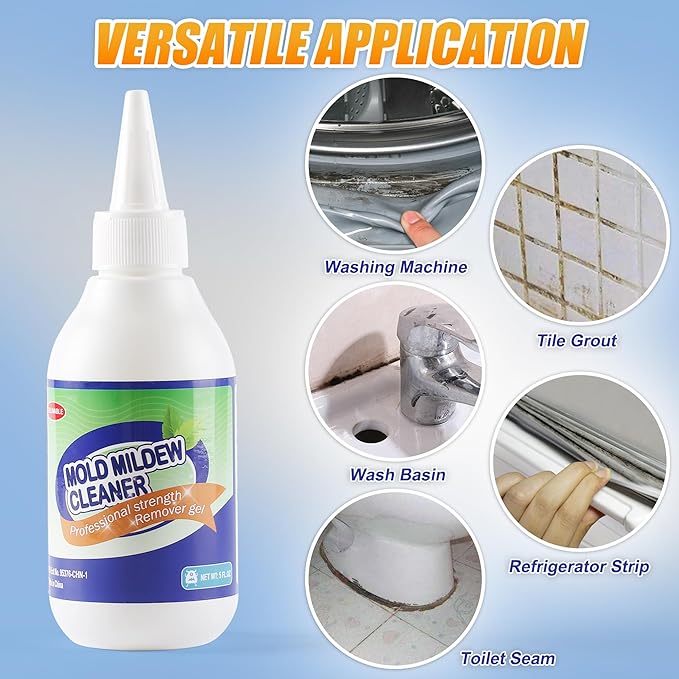 Home Stain Remover Gel, Effective Washing Machine Cleaner, Black Stain Cleaner for Grout, Walls, Shower, Caulk, Kitchen Sinks and Refrigerator Strips - 5 Fl Oz