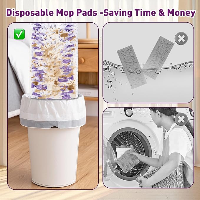 Funtin Power Mop Pads for Swiffer PowerMop, Unscented Disposable Mop Refills, Thickened Multi-Surface Replacement Mopping Pad, Dry & Wet Use for Floor Cleaning, 20 Packs