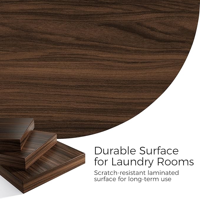 OAKHAM HOME Washer Dryer Countertop 54" W x 27.5"D Washer Dryer Topper with Non-Slip Pads Laundry Countertop for Laundry Room Organization and Storage, Walnut