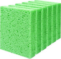 Cellulose Sponges, Large Size 4" x 6" x 1" - Heavy Duty Scrub Kitchen Sponge, Clean Tough Messes Without Scratching Kitchen Cleaning Pads, Pop Up Eco DIY (6 Pack), Green