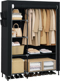CASAMAYA Portable Closet, 48 Inch Large Capacity Wardrobe Closet, Clothes Storage Organizer with Shelves and Hanging Rod, Easy to Assembly, Black PCT221B01