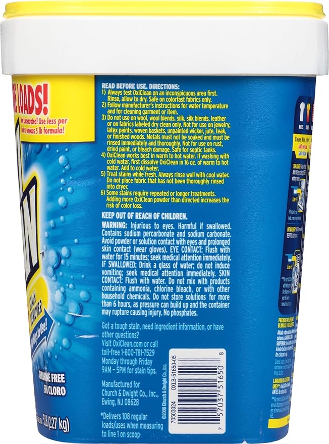 OxiClean Versatile Stain Remover Powder, 5 lb (Pack of 2)