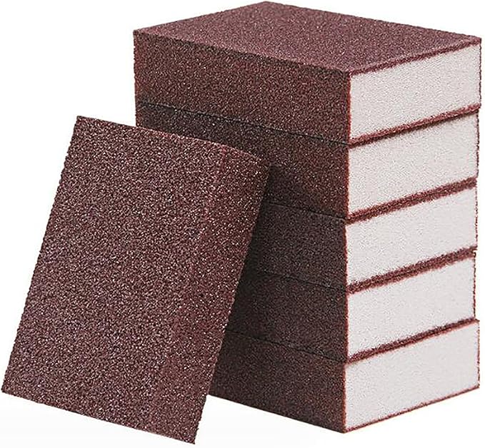 6 PCS Emery Sponge Brush Scrub Household Cleaning Tools Silicon Carbide Sponge Dish Bathroom Cleaning Pads