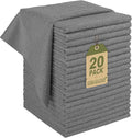 Microfiber Cleaning Cloth, 20 Pack Reusable Microfiber Towels for Cars Lint Free Cleaning Shop Towel Rags for Home Kitchen Automotive Bar Mechanic Restaurant Garage, 11.5"x 11.5", Grey