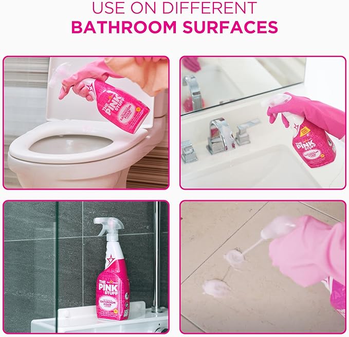 Stardrops The Pink Stuff Miracle Cleaning Bundle – Multi-Purpose Paste, Spray & Cream Cleaner (3-Pack) – Tough on Stains, Gentle on Surfaces