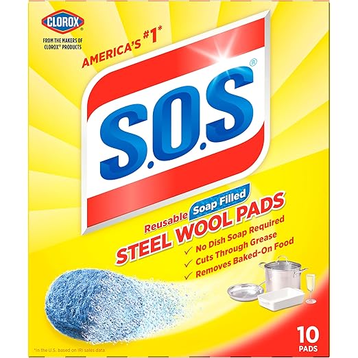 S.O.S Steel Wool Soap Pads, 10 Count