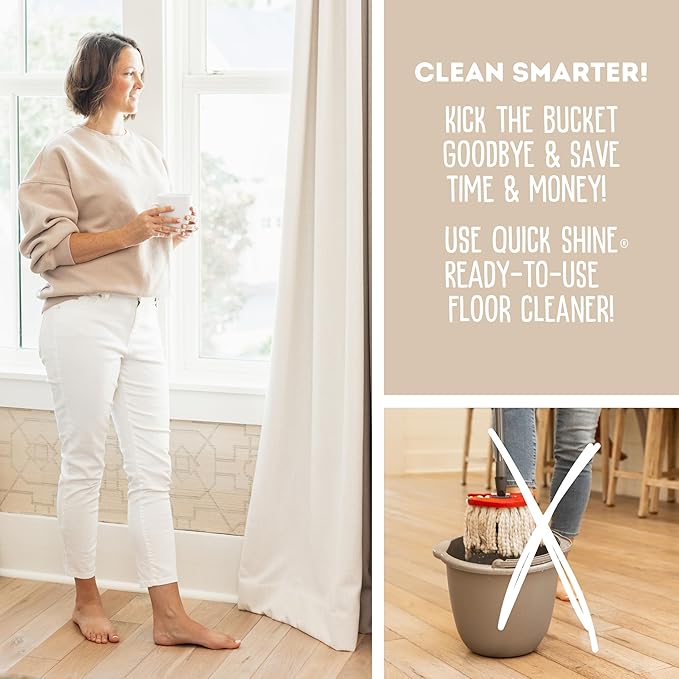 Quick Shine Hard Surface Pet Floor Cleaner 27 oz, 2Pk | Ready to Use, Removes Dirt, Streak Free, No Rinse | Hardwood, Laminate, Luxury Vinyl Plank LVT, & Tile | Safer for Kids, Pets & Our Environment
