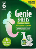 Genie Sheets All Purpose Cleaner | Concentrate Makes 6 24oz Refills | Professional-Strength | Just Add Water | Sustainable Eco-Friendly Plant-Based Solution | 6 Sheets