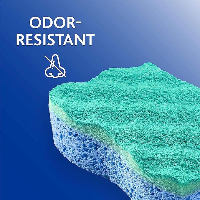 O-Cedar Multi-Use Scrunge Scrub Sponge (6 CT) with Playtex Living Reuseable Rubber Cleaning Gloves (Medium, 3 Pairs)