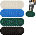32pcs Electric Cleaning Brush Pad Set, 8 Foam Pads 8 Kitchen Mats 8 Performance Pads 8 Microfibre Pads, Power Scrubber Scour Replacement Pads fit for Dremel Versa Cleaning Brush