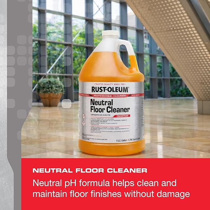 Rust-Oleum Professional Cleaners Neutral Floor Cleaner | 1 Gallon (128oz) | Professional Strength Concentrate | Neutral pH | Pine Scent | 4 Pack