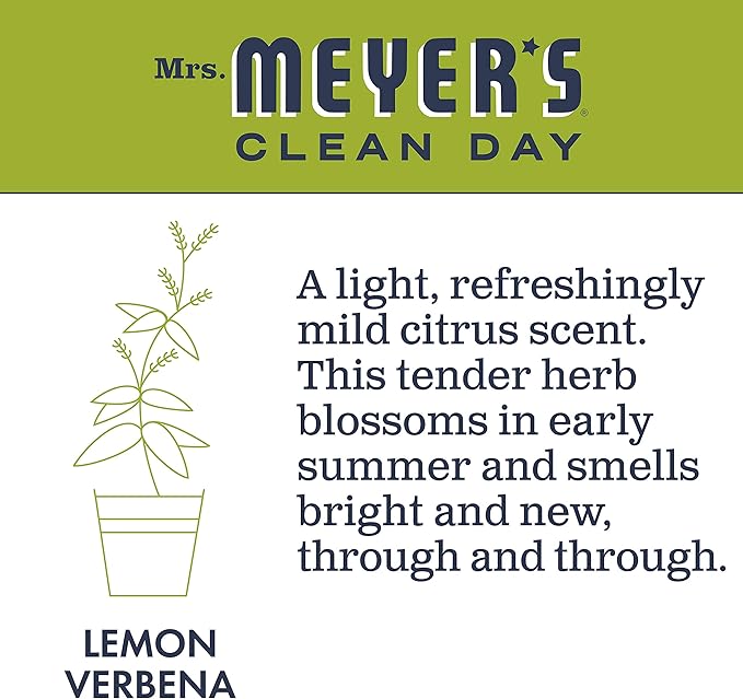 Mrs. Meyer's Dryer Sheets, Fabric Softener, Reduces Static, Infused with Essential Oils, Lemon Verbena, 80 Count