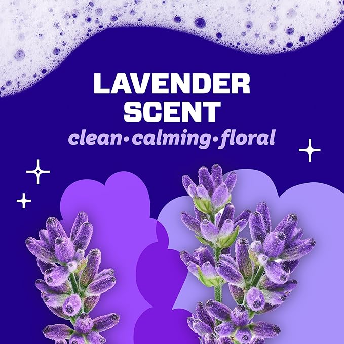 Mr. Clean Magic Eraser Sponge, Bathroom Cleaner, Shower Cleaner, Tub Cleaner, Soap Scum Remover, Bathroom Cleaning Supplies, Dawn Cleaning Power with Febreze Lavender Scent, 2 in 1 Bath, 7ct