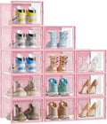 SIMPDIY Shoe Storage, 12 Pack X-Large Shoe Organizer for Closet, Shoe Boxes Clear Plastic Stackable Shoe Storage Boxes for Size 13