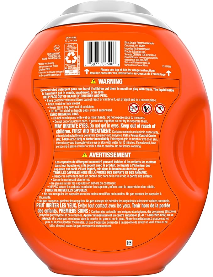Tide Power Pods Sport Laundry Detergent Pacs, 45 Count, Advanced Sweat + Stain Fighter