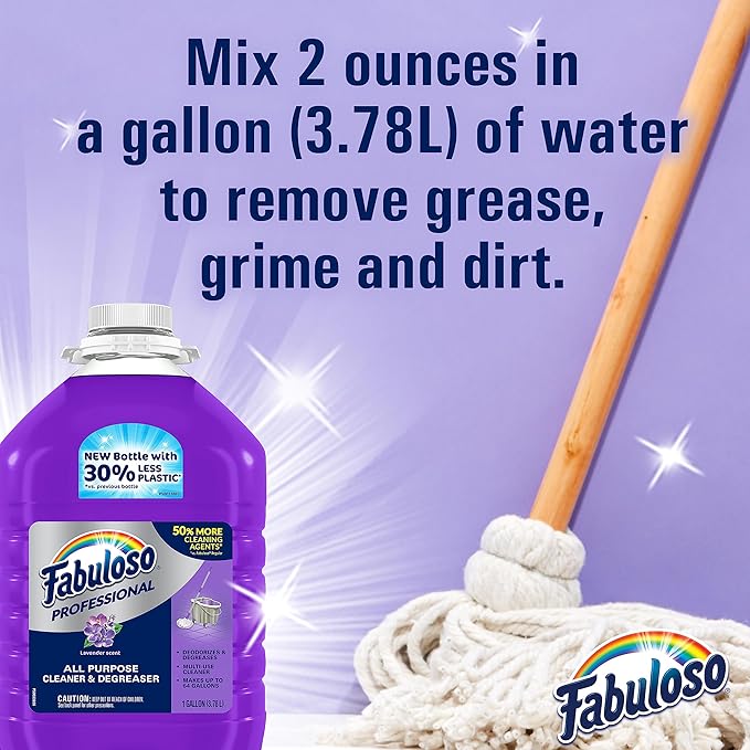 Fabuloso Professional All Purpose Cleaner & Degreaser - Lavender, 1 Gallon (Pack of 2)