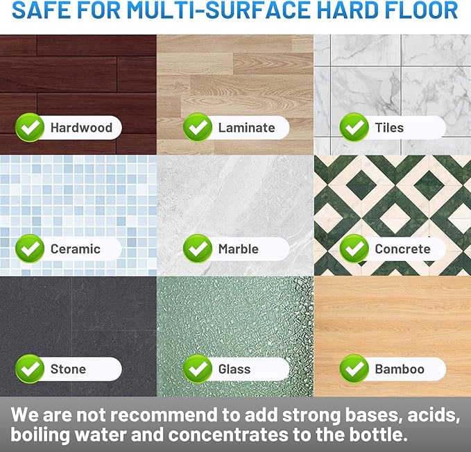 Microfiber Hardwood Floor Mop - Wet Dry Spray Mop with 4 Washable Pads for Tile Wood Laminate Vinyl Marble Home Kitchen - 500+ ML Refillable Bottle Dark Blue