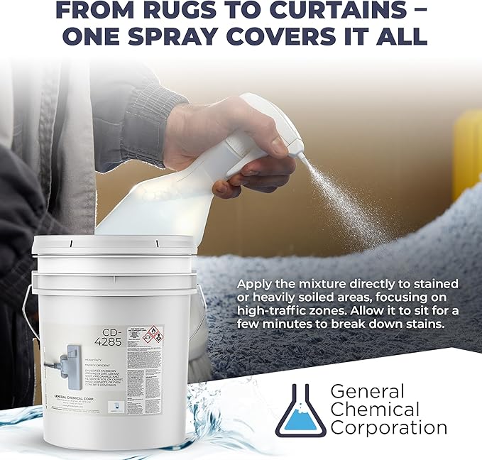 Heavy Duty Carpet Stain Remover CD 4285 - Carpet's Multi-Purpose and Powerful Liquid Solution, Though Cleaning Formula For Homeowners, Pet-owners, Offices and Many More - 5 Gallon Pail
