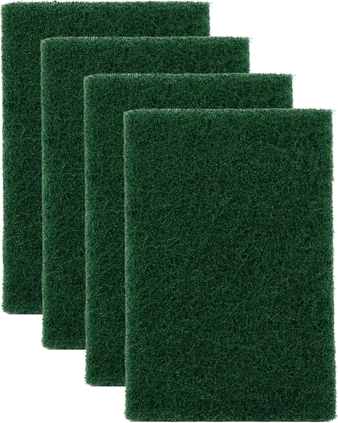 Amazon Basics Heavy Duty Scour Pads, Dish Scrubber for Kitchen + Outdoor, 4 Count, Pack of 1