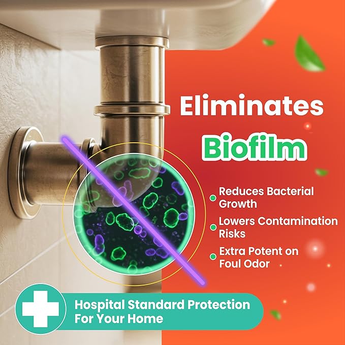 Liquiflo Hair Drain Clog Remover & Maintainer, Eliminates Odors & Biofilm, Odor-Free & Fumeless, Declogger for Hair, Grease & Organic Build up, Safe for All Piping