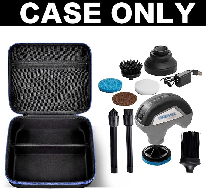 PAIYULE Case for Dremel Versa Power Scrubber Kit Cleaning Tool PC10-07/ PC360-5 Grout Brush, Bathroom Shower Scrub Kitchen & Bathtub Cleaner Holder for More Kinds Spin Scrubbers, Sponge Pads(Box Only)